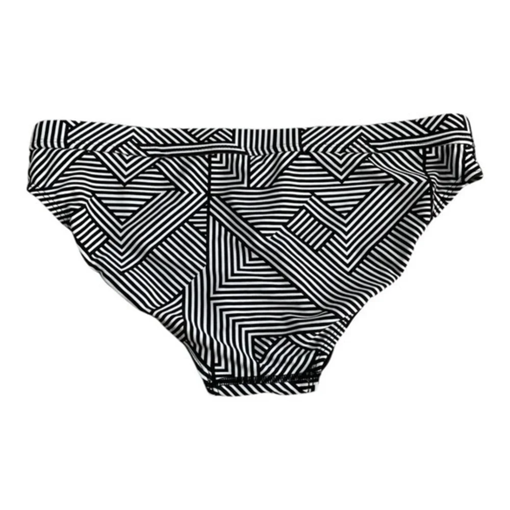 Women’s Swim Bottom SPORTI Black & White Chevron Drawstring Swim Bikini Bottom